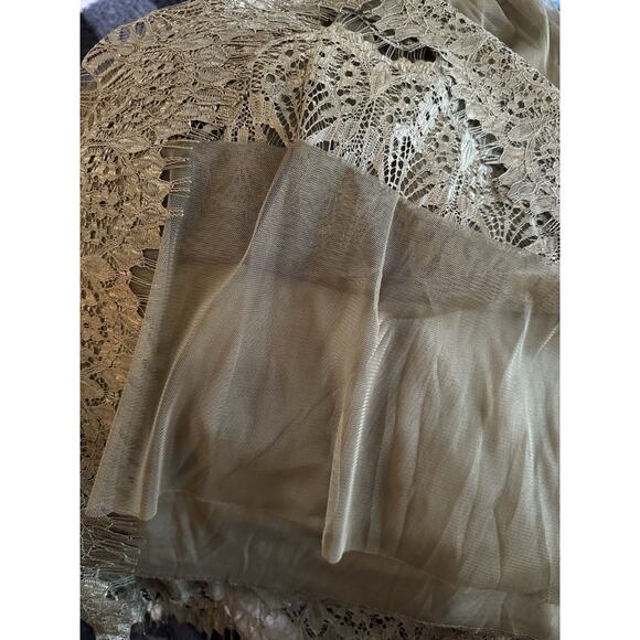 Olive Green Midi Skirt Cottage Garden Feminine Romantic Whimsy Lacey~Medium~NEW - Picture 5 of 8